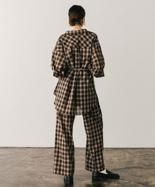 CREDONA（クレドナ） ブラウス シャツ SHEER CHECK SHIRT JACKET