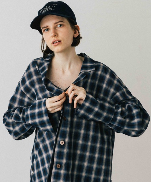 CREDONA（クレドナ） ブラウス シャツ SHEER CHECK SHIRT JACKET
