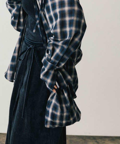 CREDONA（クレドナ） ブラウス シャツ SHEER CHECK SHIRT JACKET