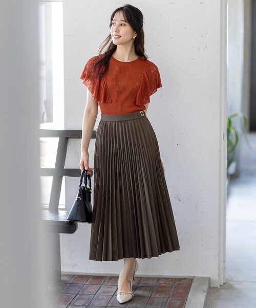 ANY SIS（エニィスィス） スカート ウーステッドエステル プリーツ