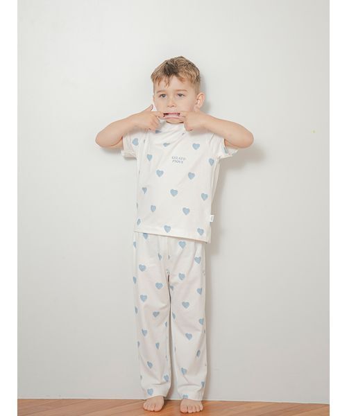 gelato pique（ジェラートピケ） パジャマ 「KIDS」ハート柄ロング
