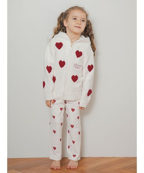 gelato pique（ジェラートピケ） パジャマ 「KIDS」ハート柄ロング
