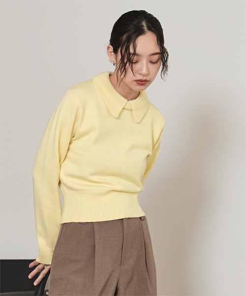 miette（ミエット） ニット セーター 襟付きショートニット レディース
