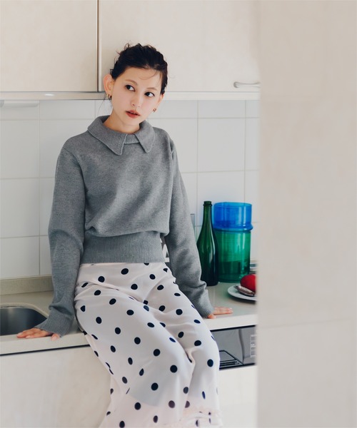 miette（ミエット） ニット セーター 襟付きショートニット レディース