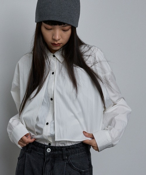ブラウス シャツ 「ユニセックス」ロングヨーク オーバーサイズ シャツ レディース メンズ