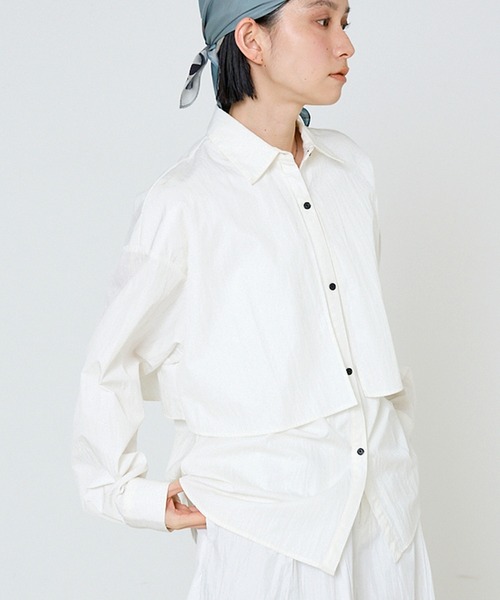 NOMINE（ノミネ） ブラウス シャツ レイヤード風ヨーク オーバーサイズ