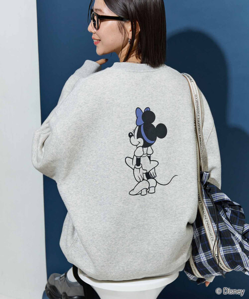 トレーナー スウェット 限定展開　別注/Minnie Mouse/ミニーマウス/前後 プリント vintage 加工 スウェット レディース | FREAK'S STORE