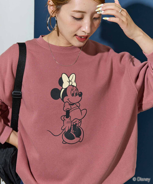 トレーナー スウェット 限定展開　別注/Minnie Mouse/ミニーマウス/前後 プリント vintage 加工 スウェット レディース | FREAK'S STORE | 05