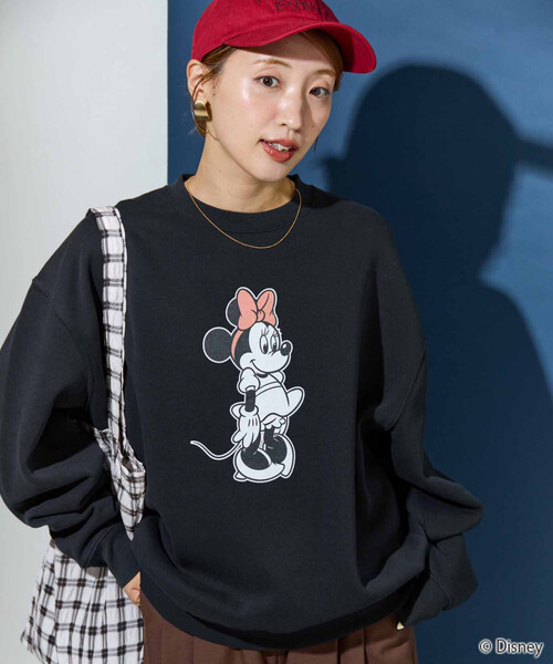トレーナー スウェット 限定展開　別注/Minnie Mouse/ミニーマウス/前後 プリント vintage 加工 スウェット レディース | FREAK'S STORE | 23