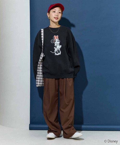 トレーナー スウェット 限定展開　別注/Minnie Mouse/ミニーマウス/前後 プリント vintage 加工 スウェット レディース | FREAK'S STORE | 22