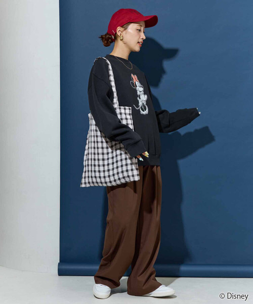 トレーナー スウェット 限定展開　別注/Minnie Mouse/ミニーマウス/前後 プリント vintage 加工 スウェット レディース | FREAK'S STORE | 21