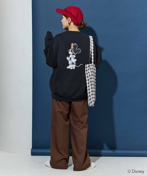 トレーナー スウェット 限定展開　別注/Minnie Mouse/ミニーマウス/前後 プリント vintage 加工 スウェット レディース | FREAK'S STORE | 20