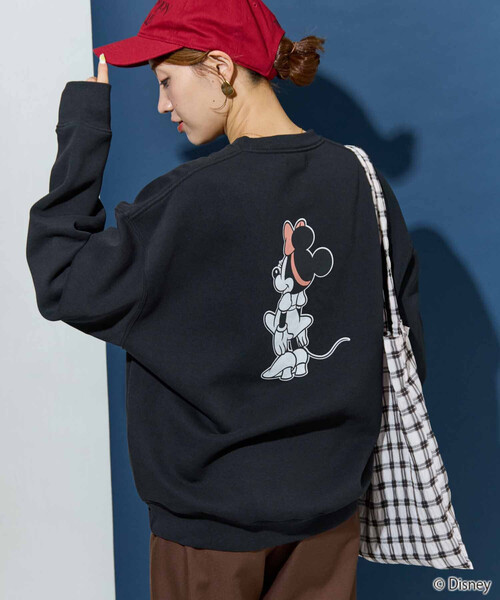 トレーナー スウェット 限定展開　別注/Minnie Mouse/ミニーマウス/前後 プリント vintage 加工 スウェット レディース | FREAK'S STORE | 19