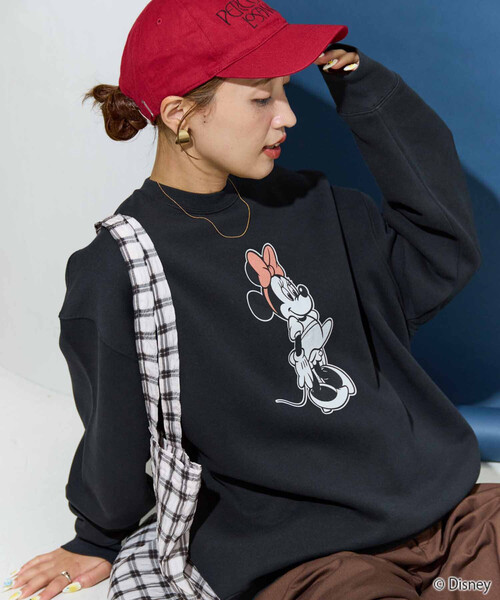 トレーナー スウェット 限定展開　別注/Minnie Mouse/ミニーマウス/前後 プリント vintage 加工 スウェット レディース | FREAK'S STORE | 18