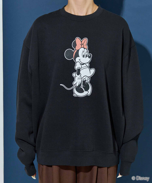トレーナー スウェット 限定展開　別注/Minnie Mouse/ミニーマウス/前後 プリント vintage 加工 スウェット レディース | FREAK'S STORE | 17