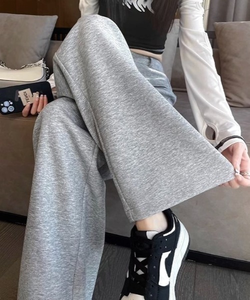 ❤️ 限定❗️LUXE163AKMBB ソリッドリブスウェットパンツ❤️ LADY LIKE（レディライク） スウェットパンツ ジャージ ベルトループ