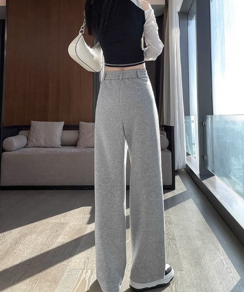 ❤️ 限定❗️LUXE163AKMBB ソリッドリブスウェットパンツ❤️ LADY LIKE（レディライク） スウェットパンツ ジャージ ベルトループ