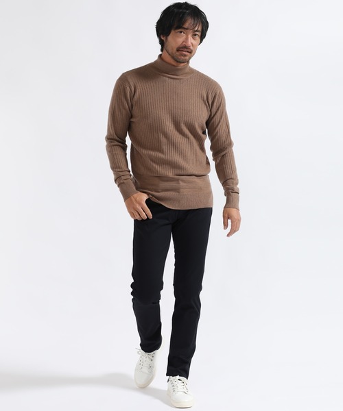 「TETE HOMME」 タートルネックニット X-LARGE ベージュ メンズ_画像3