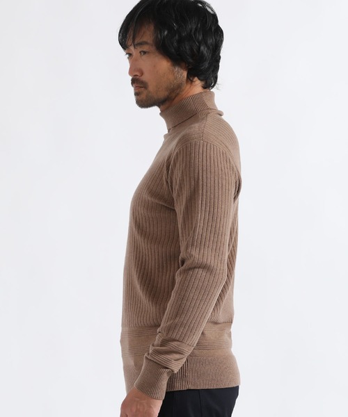 「TETE HOMME」 タートルネックニット X-LARGE ベージュ メンズ_画像5