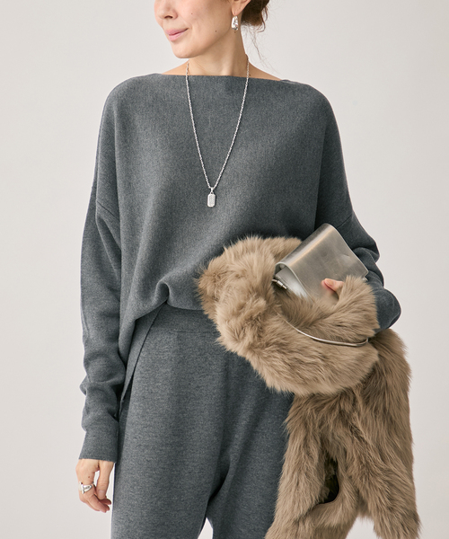 VERMEIL par iena フォックスカシミヤ ボートネックプルオーバー フォックスカシミヤ ボートネックプルオーバー | イエナ(IENA