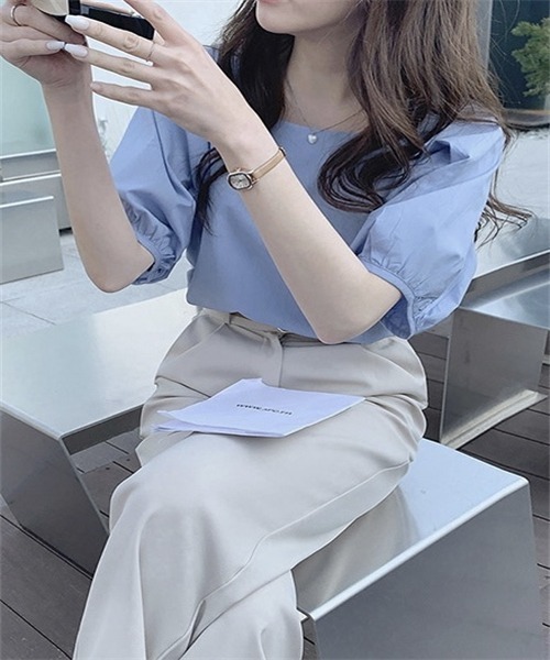 「Dream garden」 半袖ブラウス L ブラック レディース_画像4