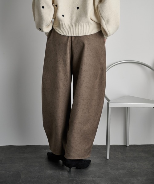 パンツ Yuuun THE Yon パンツ ミックスカルゼタックコクーンバレルパンツ レディース
