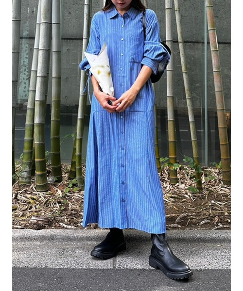 CIEL'AIR（シエルエアー） シャツワンピース STRIPED SHIRT OP