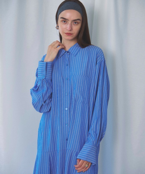 CIEL'AIR（シエルエアー） シャツワンピース STRIPED SHIRT OP