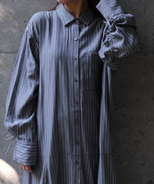 CIEL'AIR（シエルエアー） シャツワンピース STRIPED SHIRT OP