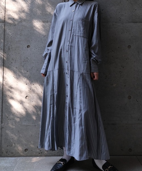 CIEL'AIR（シエルエアー） シャツワンピース STRIPED SHIRT OP