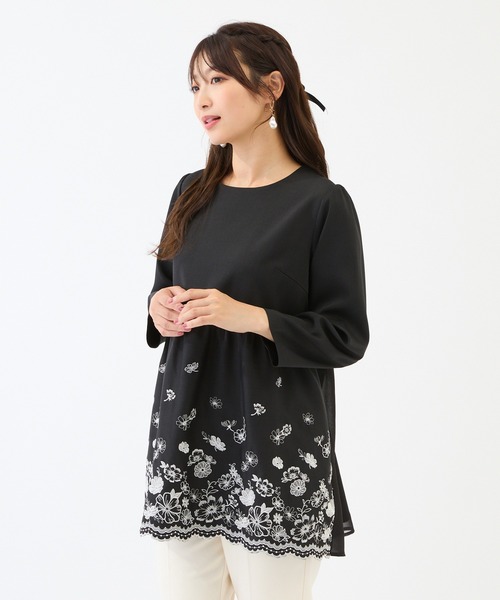 ローズティアラ チュニック ホワイト Rose Tiara（ローズティアラ） チュニック ローズカラーティアード切替