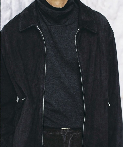 【なか】LIDNM☆レザーブルゾン　ブルゾン☆M☆ブラック レザーライクブルゾン