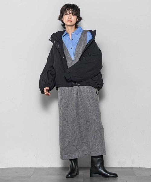 新品MAYSON GRAY(メイソングレイ) ミドルフーディダウンコート S メイソングレイ MAYSON GREY サイド釦ミドルフーディダウンジャケット