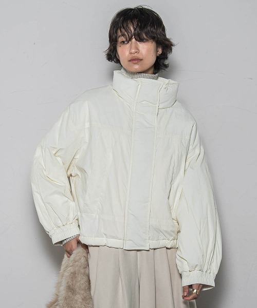 ANDMARY ケーブルニット風ダウンジャケット ホワイト アウター マルチWayフード付きファーダウンジャケット[kd81] | レディース