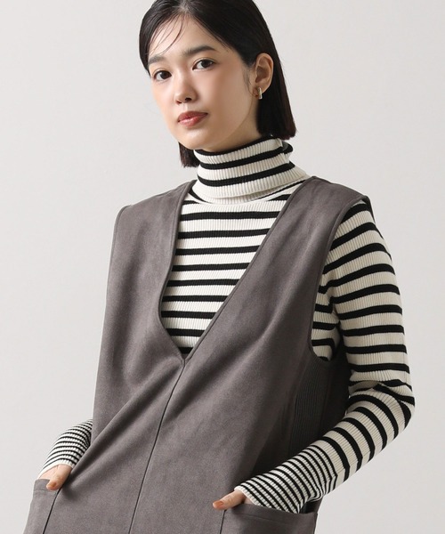 新品⭐︎Deuxieme Classe rib タートル　タートルニット　ボーダー ドゥーズィエムクラス DEUXIEME CLASSE rib タートル ボーダー ニット