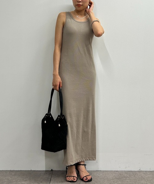 「LOUNGEDRESS」 ノースリーブワンピース FREE ブラック レディース_画像2