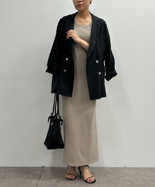 「LOUNGEDRESS」 ノースリーブワンピース FREE ブラック レディース_画像6