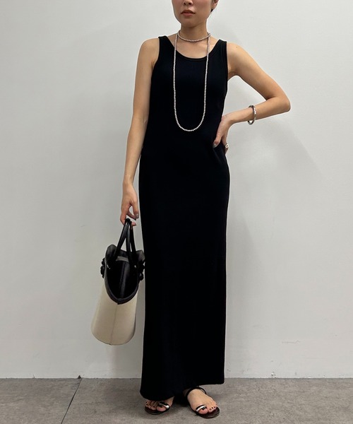 「LOUNGEDRESS」 ノースリーブワンピース FREE ブラック レディース_画像9