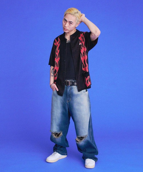 「BAD BOY」 ニットカーディガン L ホワイト メンズ_画像4