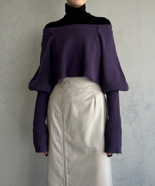 「&g'aime」 長袖ニット FREE グレイッシュベージュ レディース_画像4