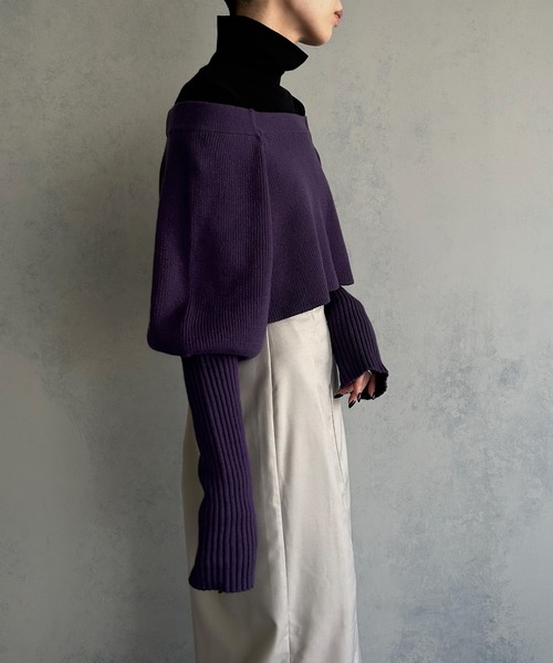 「&g'aime」 長袖ニット FREE グレイッシュベージュ レディース_画像6