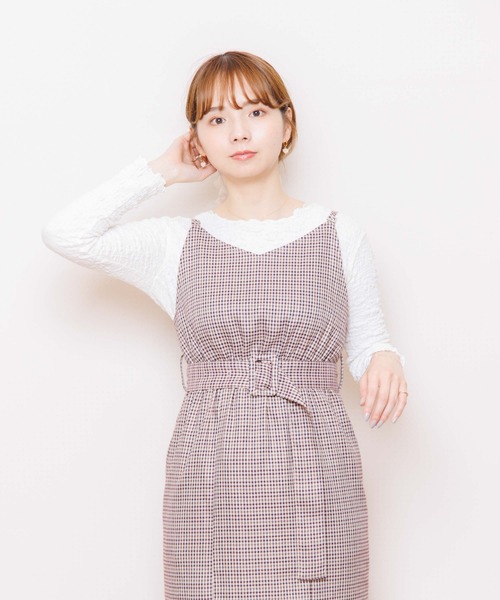 「flower」 ノースリーブワンピース FREE ベージュ レディース_画像7