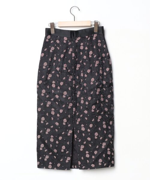 「PEELSLOWLY」 花柄タイトスカート 0 ブラック レディース_画像2