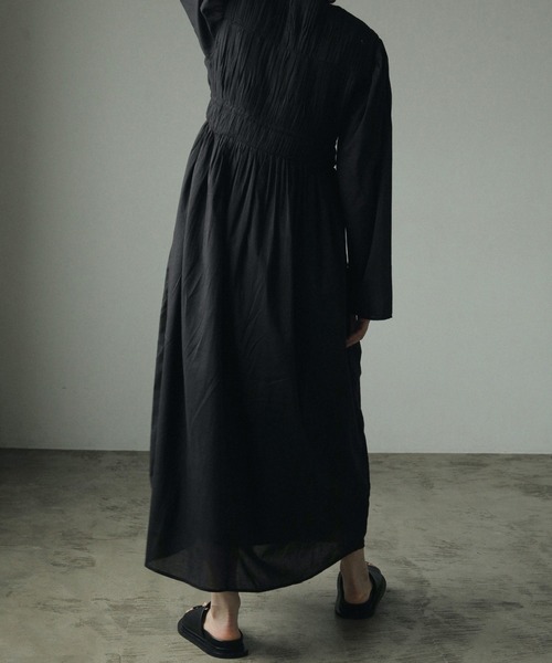 「anuke」 長袖ワンピース 38inch ブラック レディース_画像3