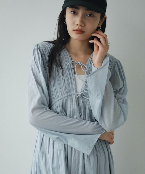 「anuke」 長袖ワンピース 38inch ブラック レディース_画像7