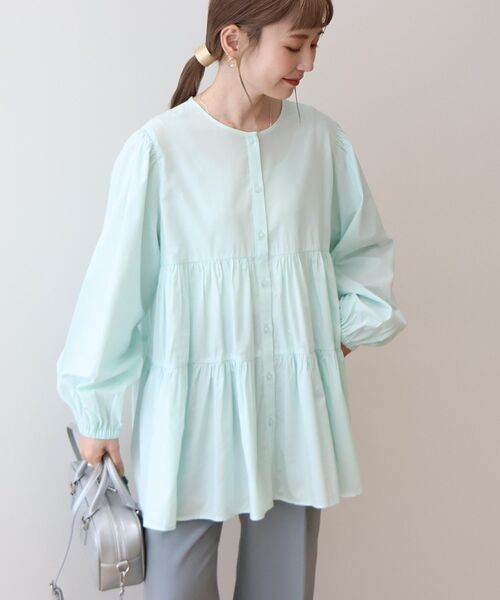 「AMERICAN HOLIC」 長袖チュニック L ブルー系その他7 レディース_画像4