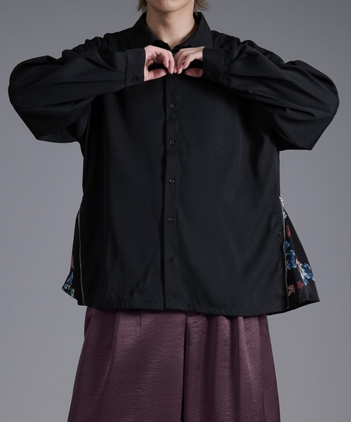 「Ellno Loset」 長袖シャツ MEDIUM ブラック メンズ_画像2