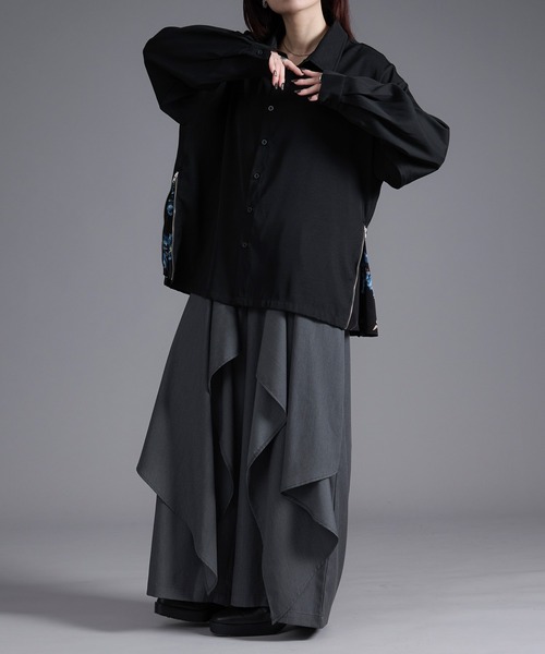 「Ellno Loset」 長袖シャツ MEDIUM ブラック メンズ_画像8