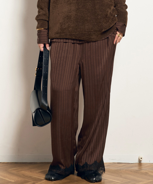 AP STUDIO パンツ 「ARCHIVE STANCE/アーカイブスタンス」satin stripe