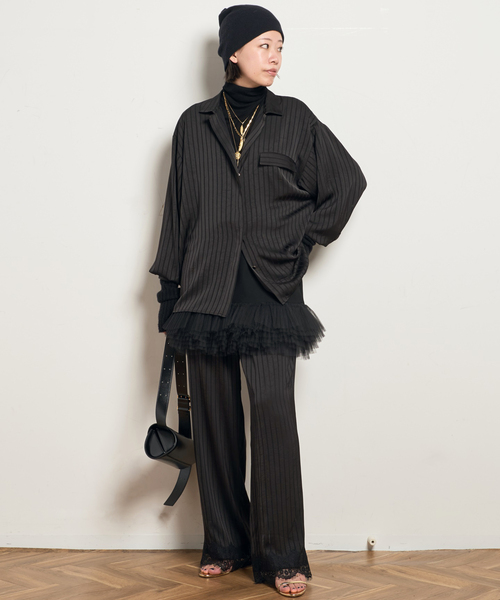 AP STUDIO パンツ 「ARCHIVE STANCE/アーカイブスタンス」satin stripe